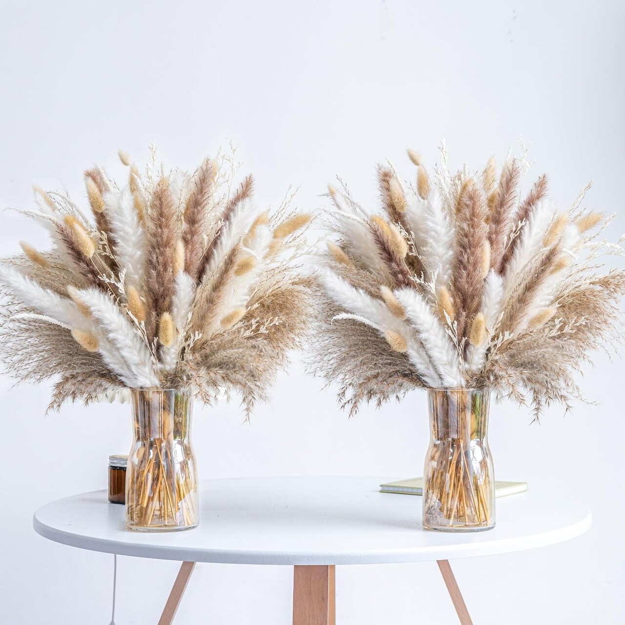 Home Decor Bouquet Phragmites Dried Flowers Bouquet(Natural,white,beige)